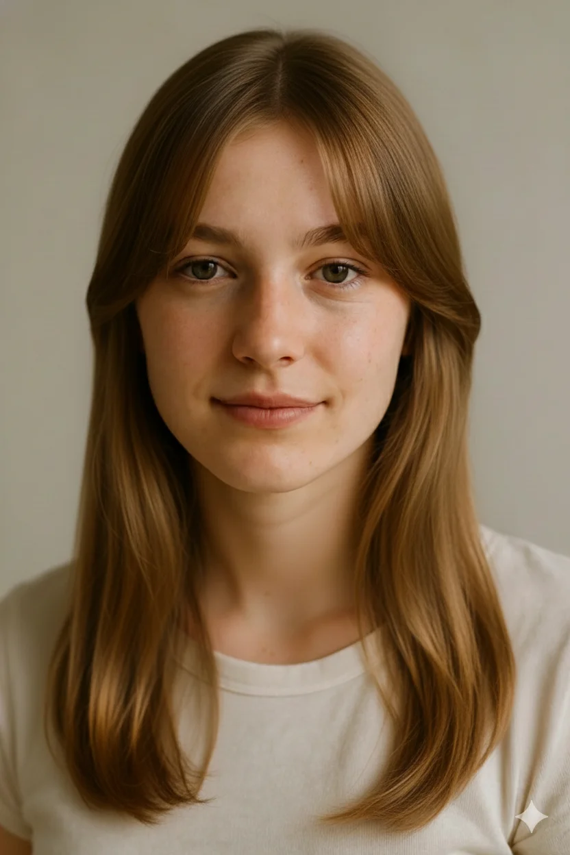 Side-Swept Bangs previewed with the AI bangs filter