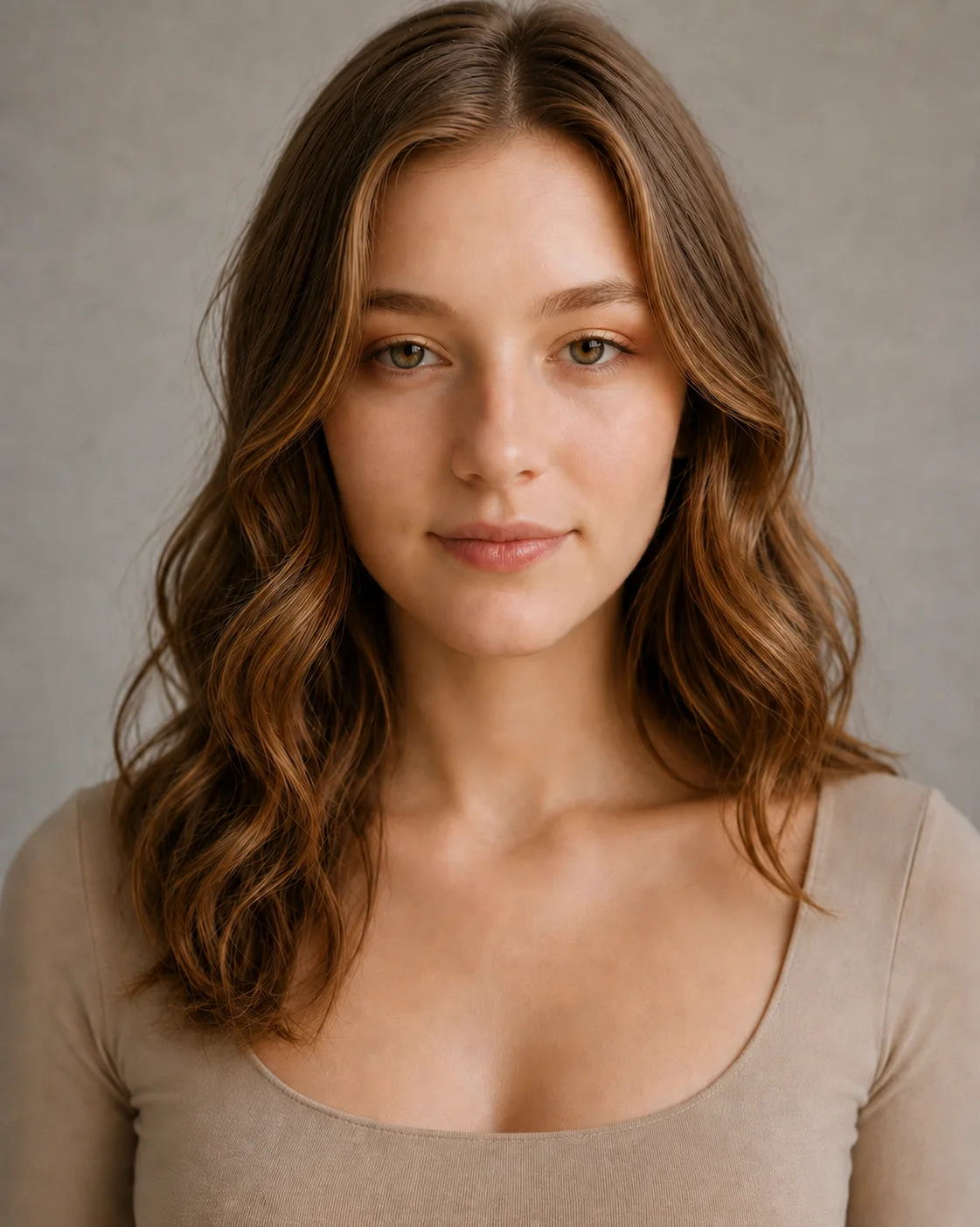 Eye makeup on the model — Champagne Shimmer · Terracotta Rose
