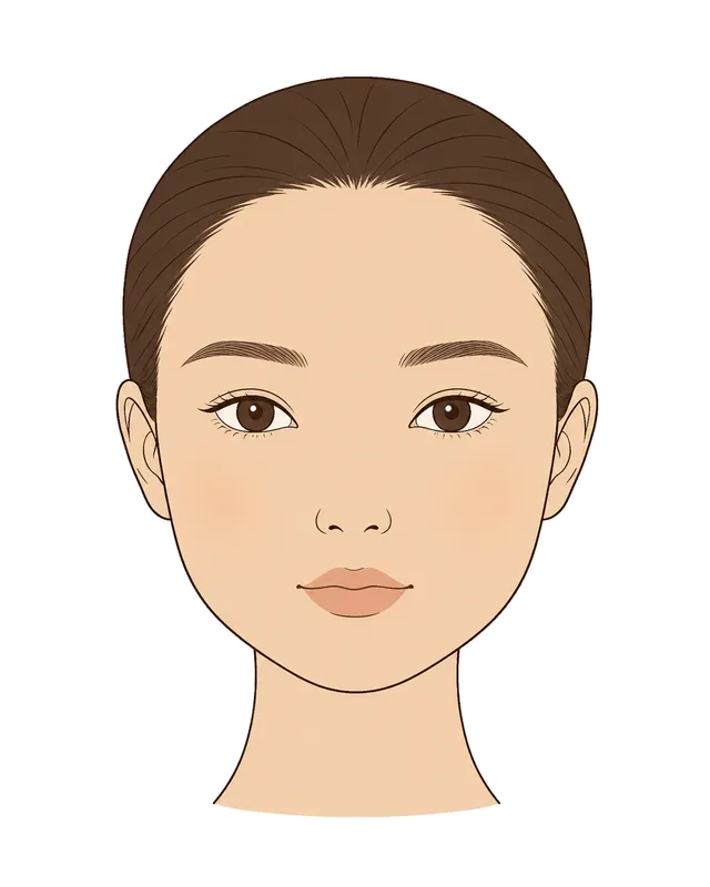 Round face shape illustration