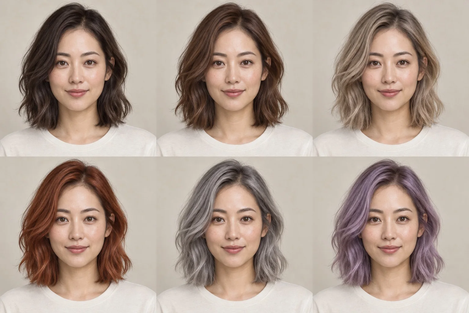 Dark brown shoulder-length wavy hair