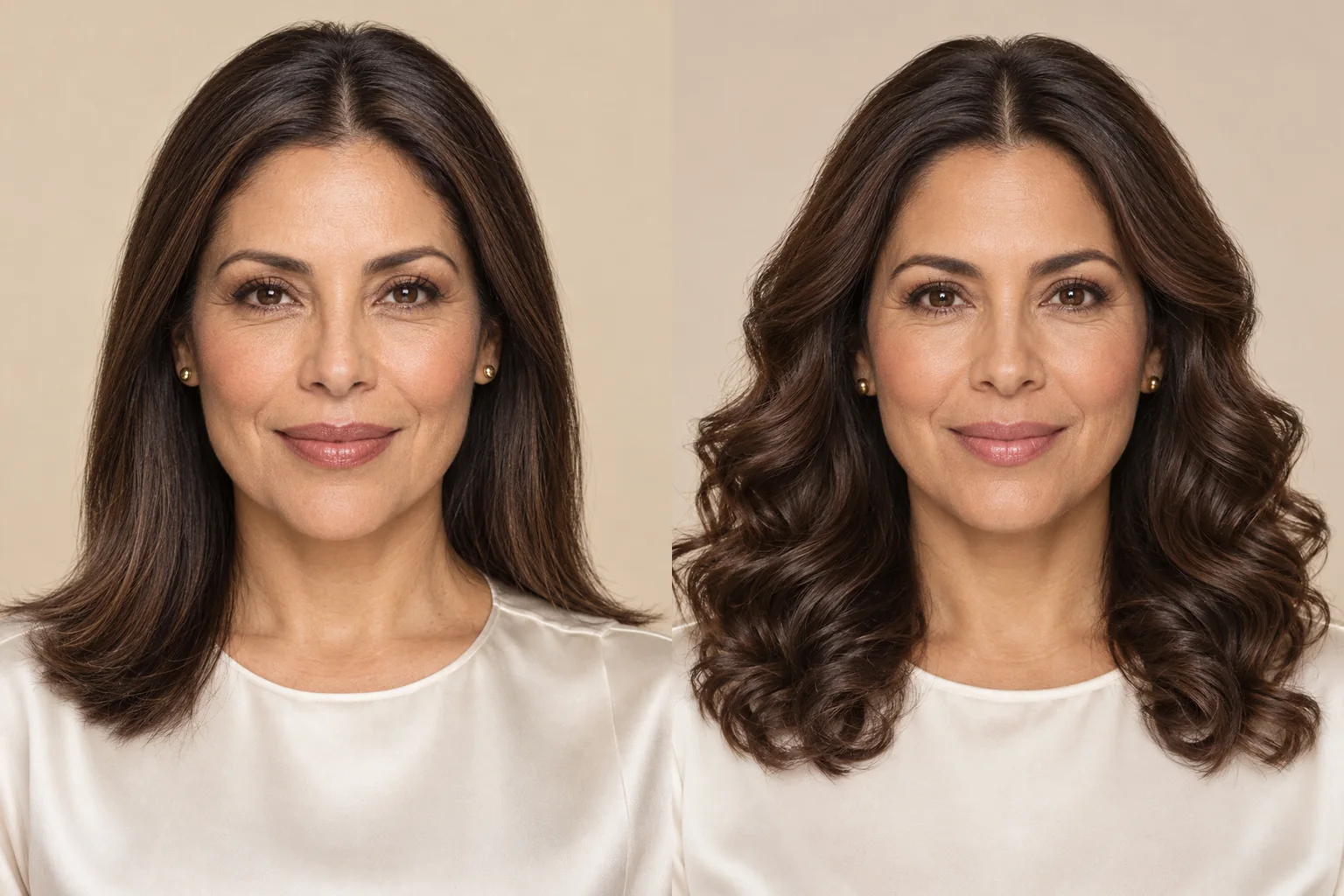 Woman with straight hair